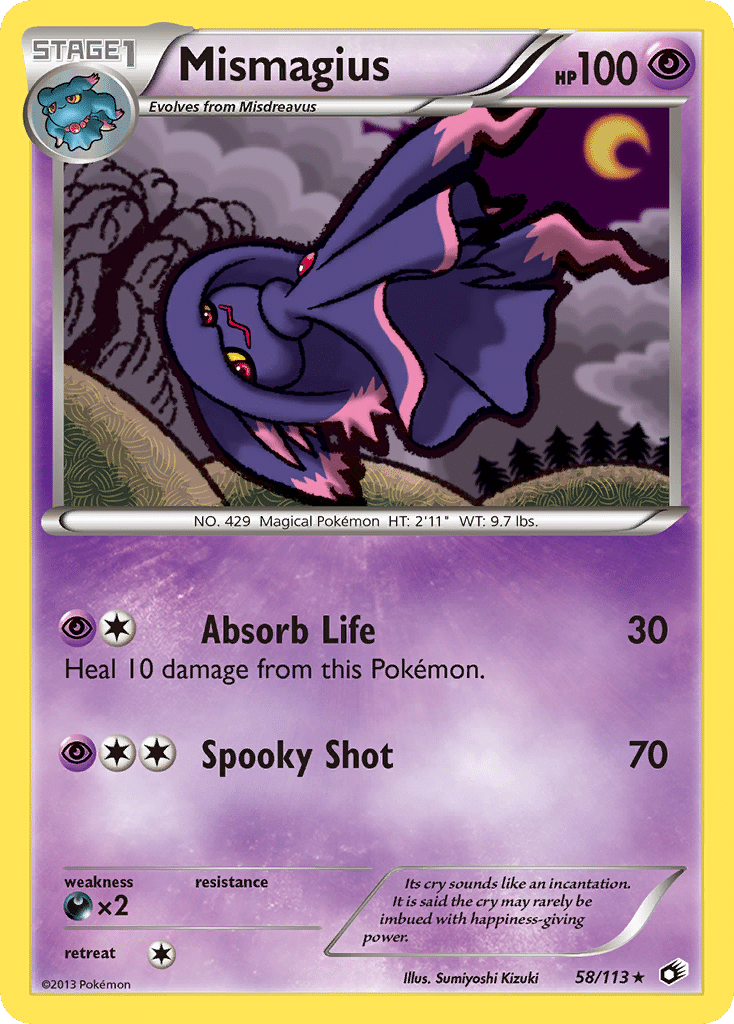 Mismagius Pokémon Legendary Treasures (58/113) – Black & White