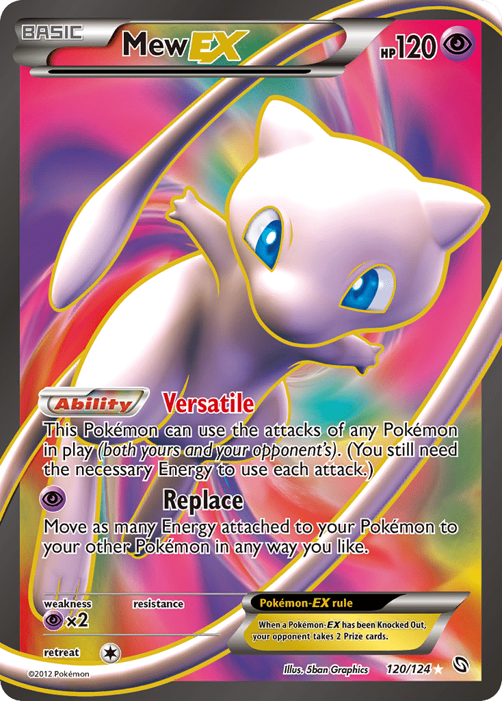 Mew-EX Pokémon Dragons Exalted (120/124) – Black & White