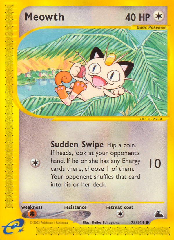 Meowth Pokémon Skyridge (78/144) – E-Card