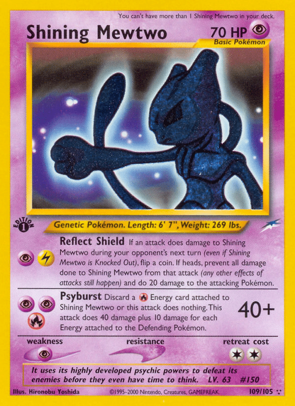 Shining Mewtwo Pokémon Neo Destiny (109/105) – Neo