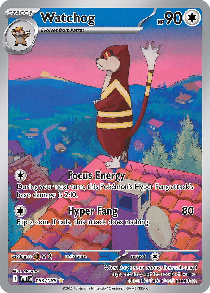 Watchog Pokémon White Flare (153/86) – Scarlet & Violet
