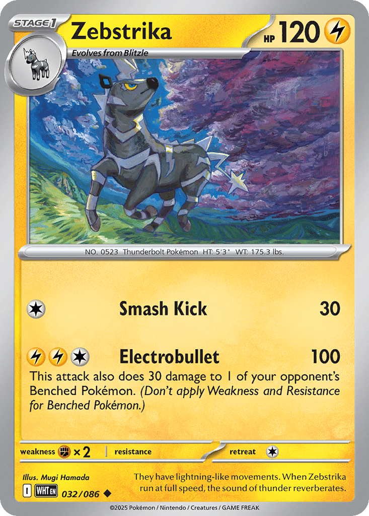 Zebstrika Pokémon White Flare (32/86) – Scarlet & Violet