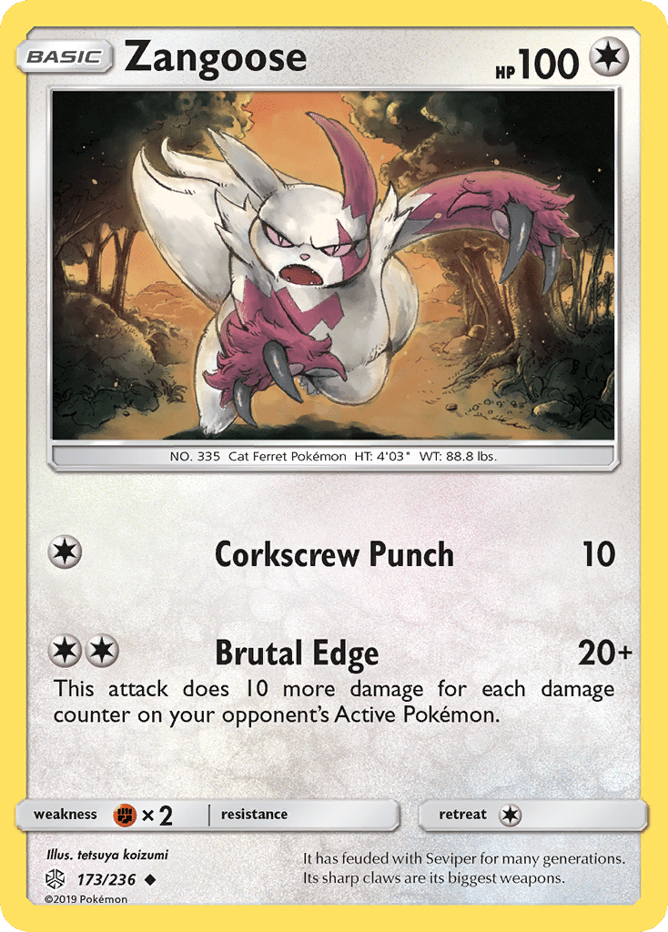 Zangoose Pokémon Cosmic Eclipse (173/236) – Sun & Moon