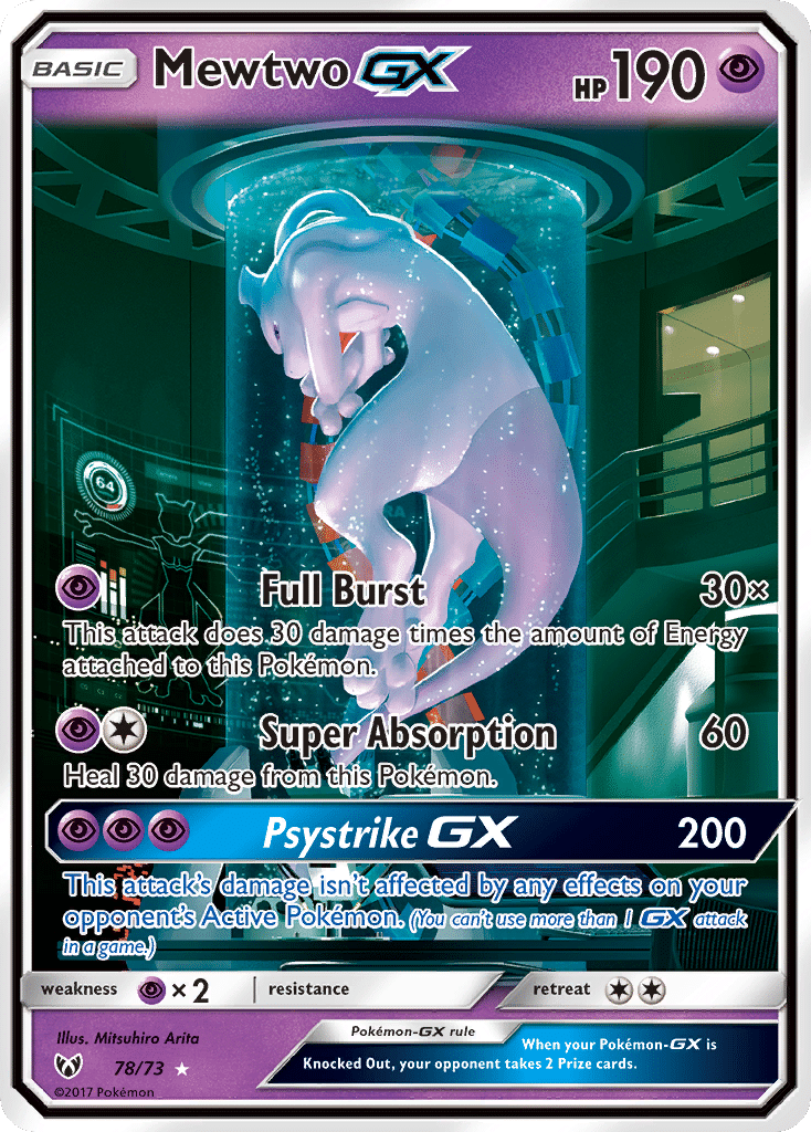 Mewtwo-GX Pokémon Shining Legends (78/73) – Sun & Moon
