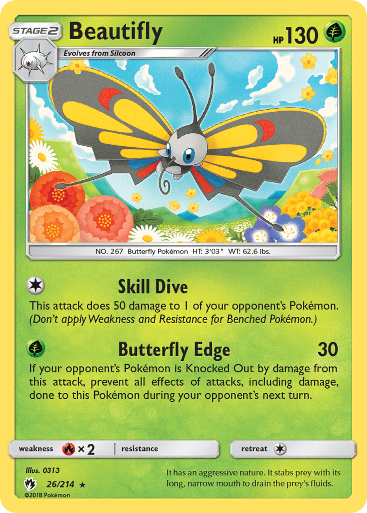 Beautifly Pokémon Lost Thunder (26/214) – Sun & Moon