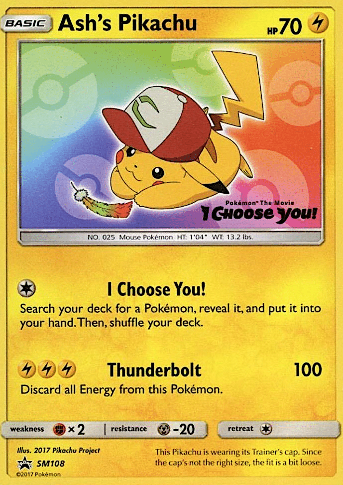 Ash's Pikachu Pokémon SM Black Star Promos (SM108/248) – Sun & Moon
