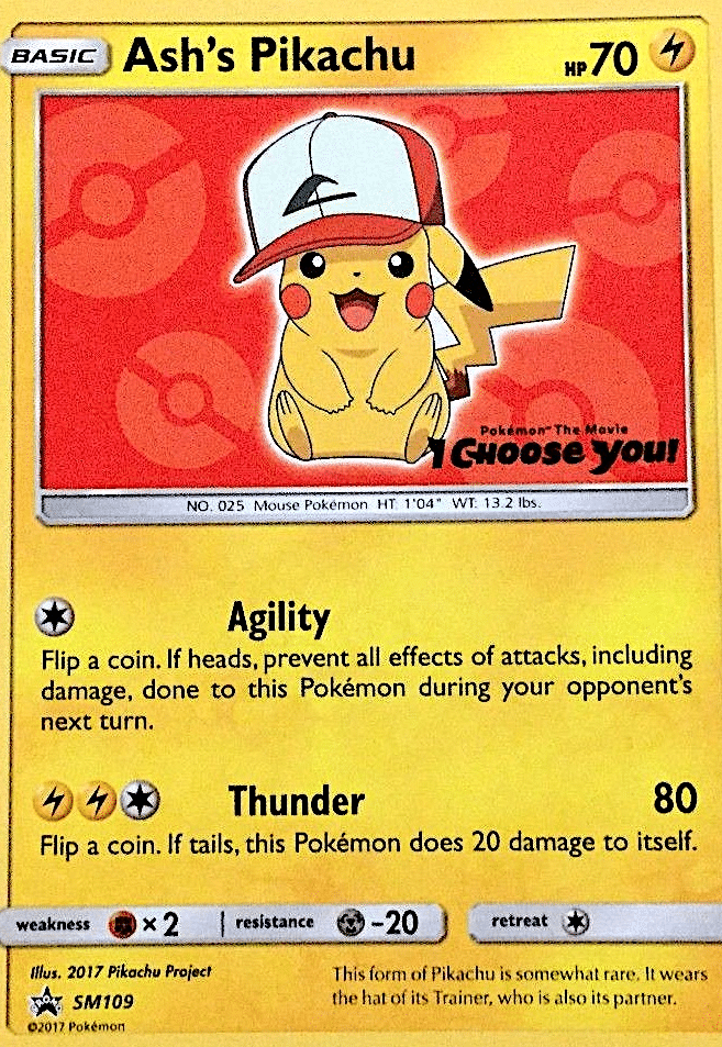 Ash's Pikachu Pokémon SM Black Star Promos (SM109/248) – Sun & Moon