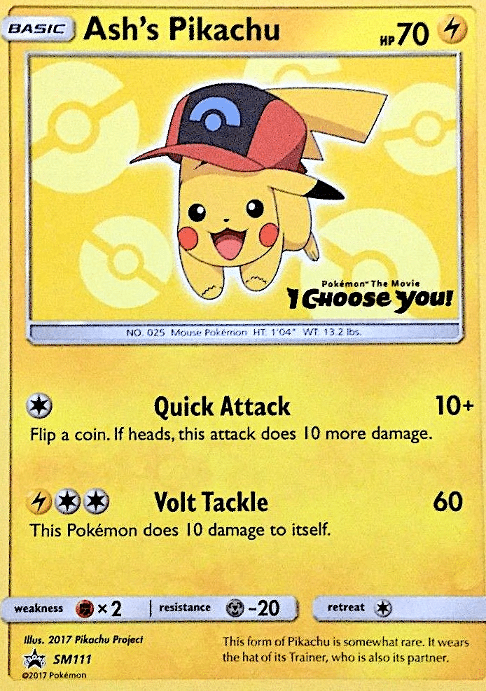 Ash's Pikachu Pokémon SM Black Star Promos (SM111/248) – Sun & Moon