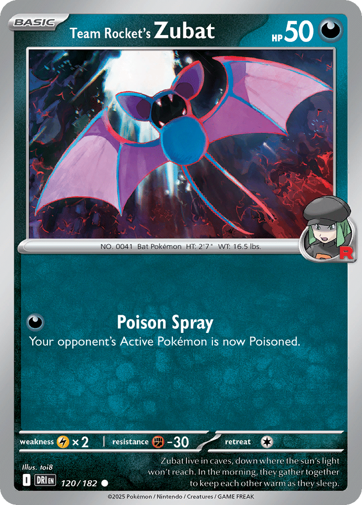 Team Rocket's Zubat Pokémon Destined Rivals (120/182) – Scarlet & Violet