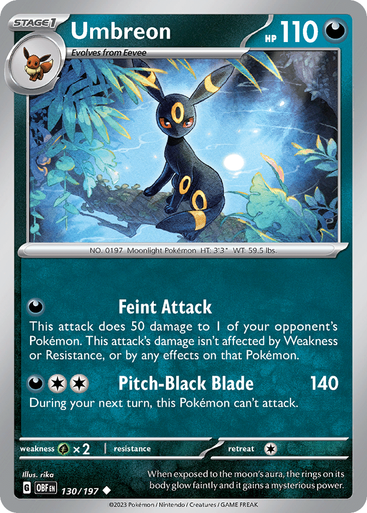 Umbreon Pokémon Obsidian Flames (130/197) – Scarlet & Violet