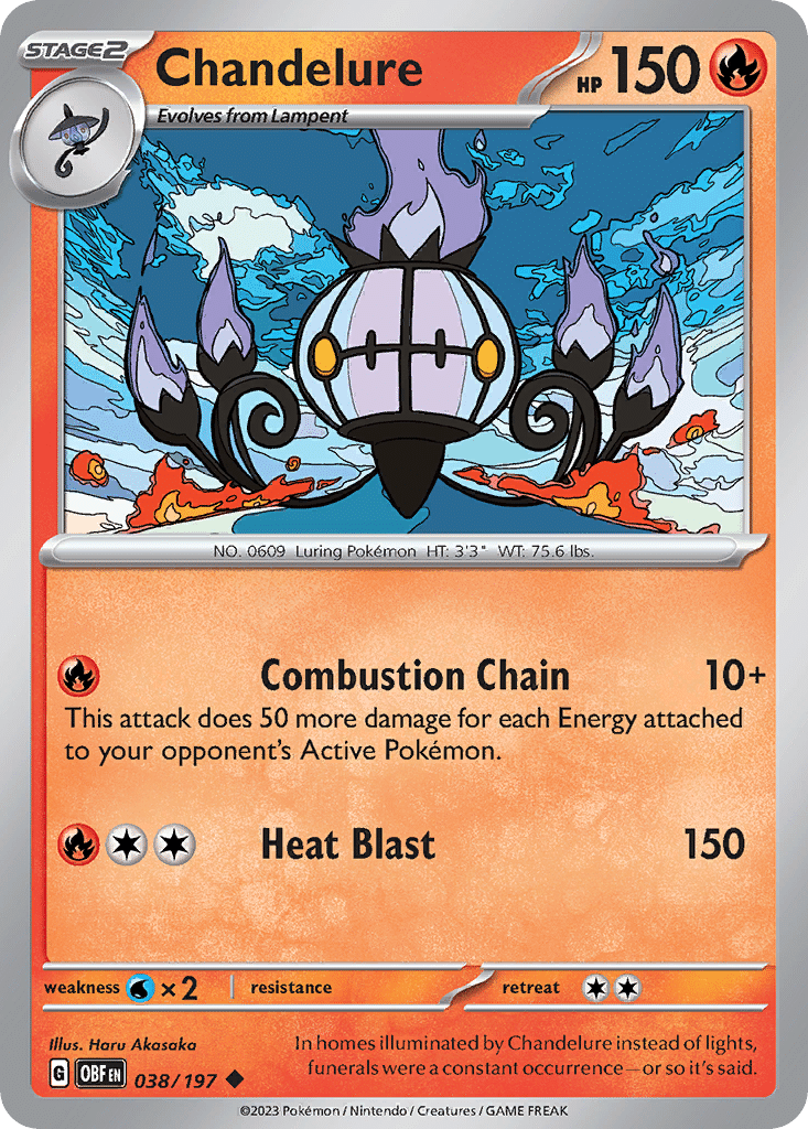 Chandelure Pokémon Obsidian Flames (38/197) – Scarlet & Violet
