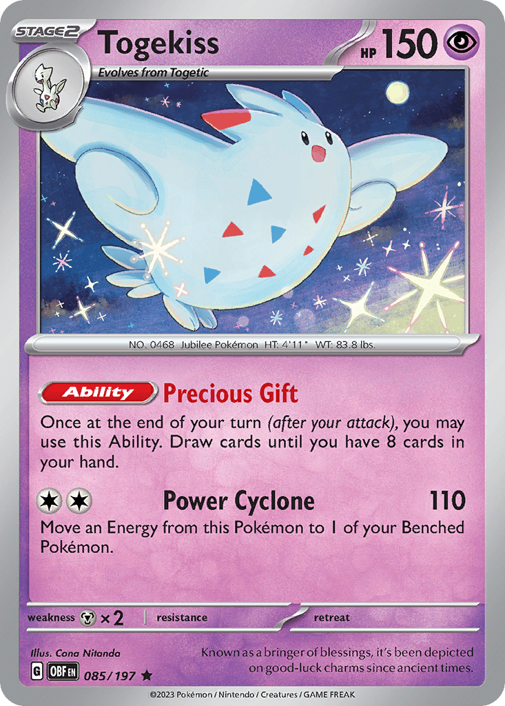 Togekiss Pokémon Obsidian Flames (85/197) – Scarlet & Violet