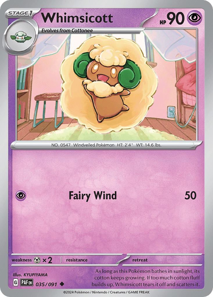 Whimsicott Pokémon Paldean Fates (35/91) – Scarlet & Violet