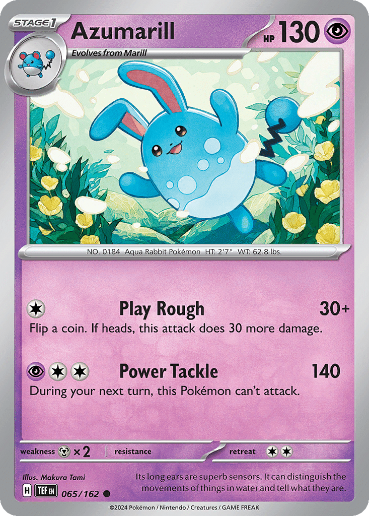 Azumarill Pokémon Temporal Forces (65/162) – Scarlet & Violet