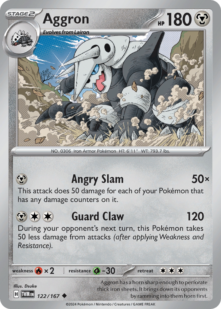 Aggron Pokémon Twilight Masquerade (122/167) – Scarlet & Violet