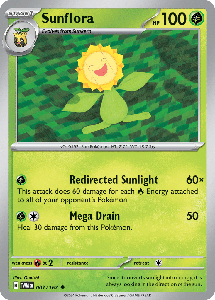 Sunflora Pokémon Twilight Masquerade (7/167) – Scarlet & Violet