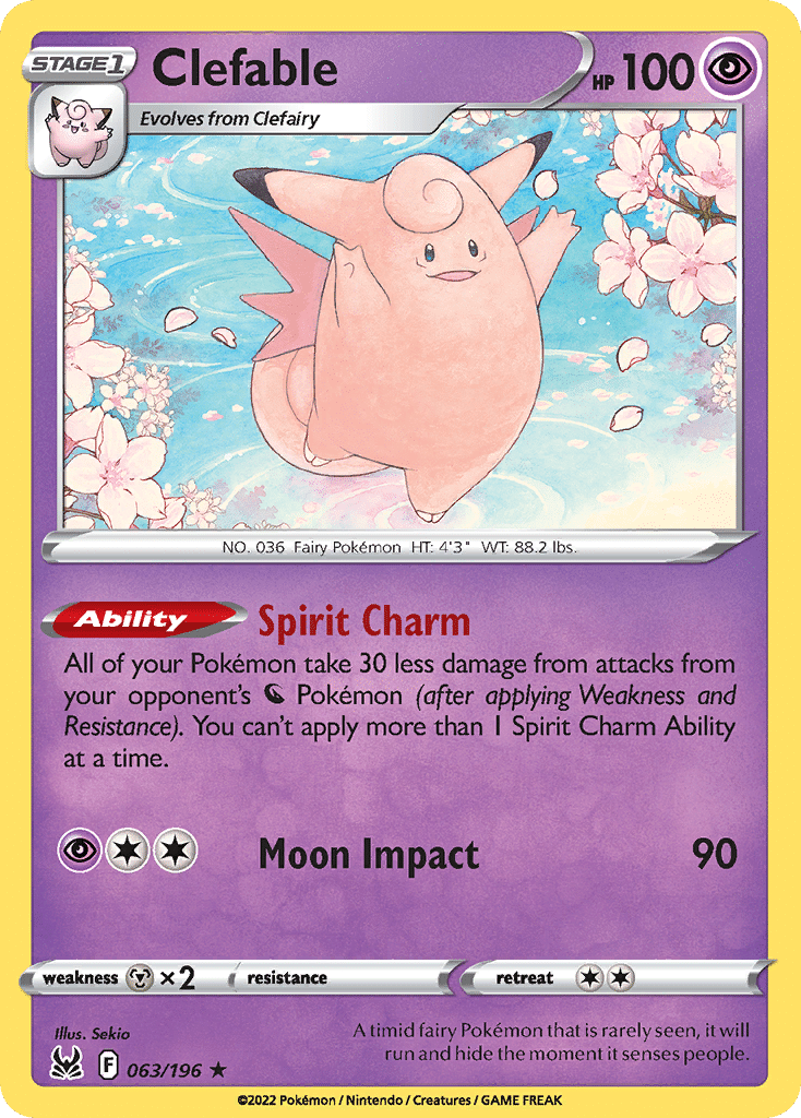 Clefable Pokémon Lost Origin (63/196) – Sword & Shield