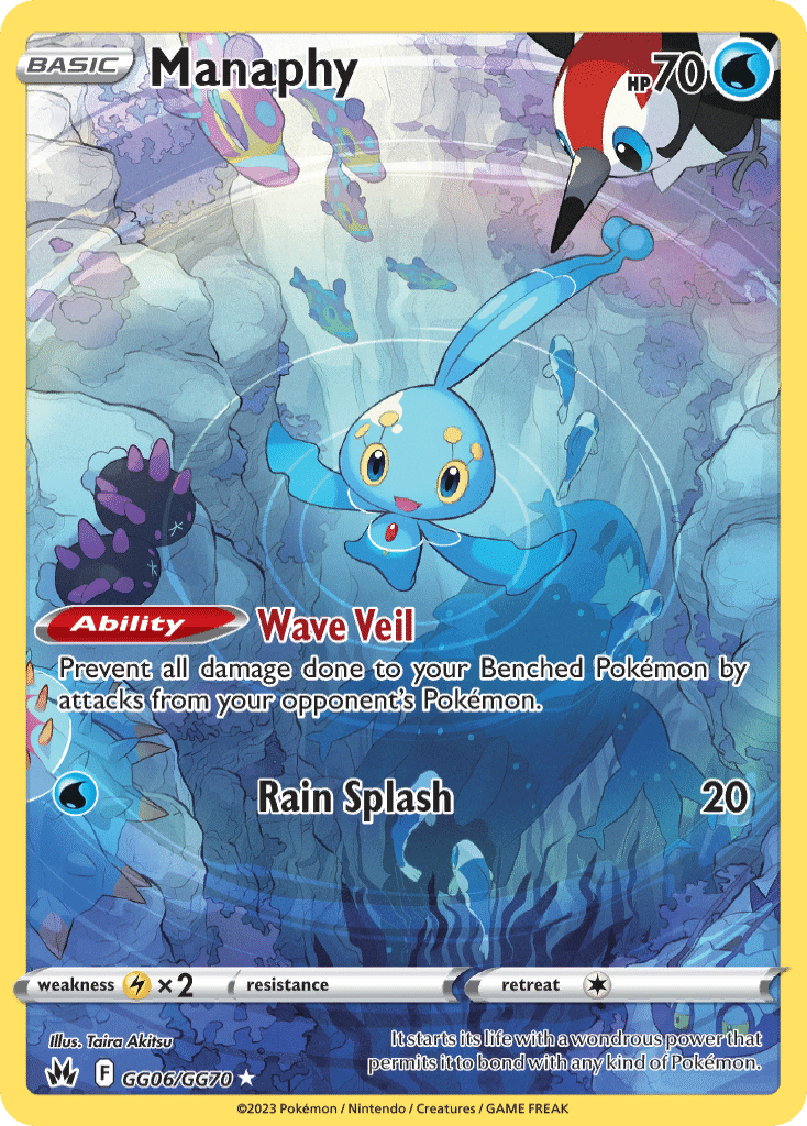 Manaphy Pokémon Crown Zenith Galarian Gallery (GG06/70) – Sword & Shield