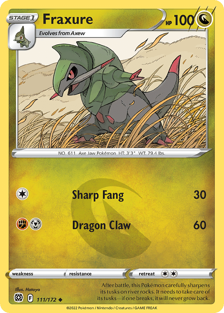 Fraxure Pokémon Brilliant Stars (111/172) – Sword & Shield
