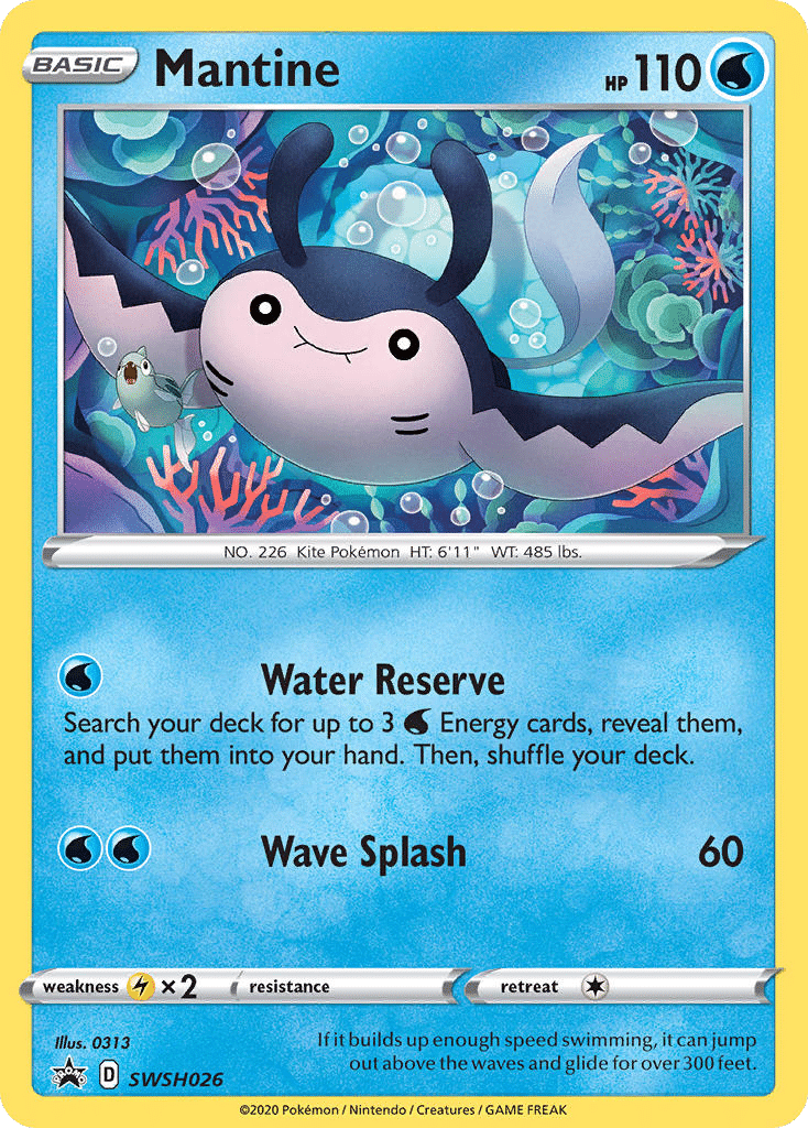 Mantine Pokémon SWSH Black Star Promos (SWSH026/307) – Sword & Shield