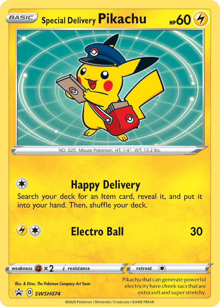Special Delivery Pikachu Pokémon SWSH Black Star Promos (SWSH074/307) – Sword & Shield