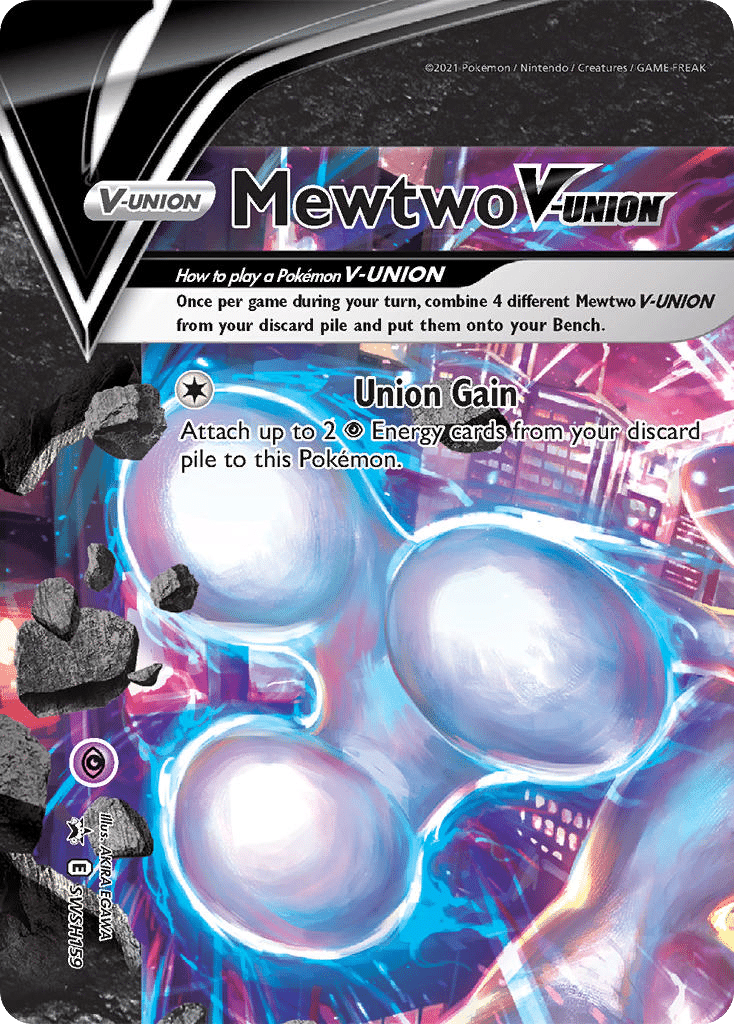 Mewtwo V-UNION Pokémon SWSH Black Star Promos (SWSH159/307) – Sword & Shield