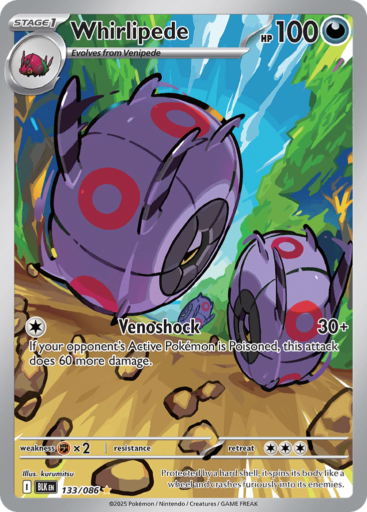 Whirlipede Pokémon Black Bolt (133/86) – Scarlet & Violet